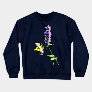 Buttreflies - Tiger Swallowtail on Purple Salvia Crewneck Sweatshirt